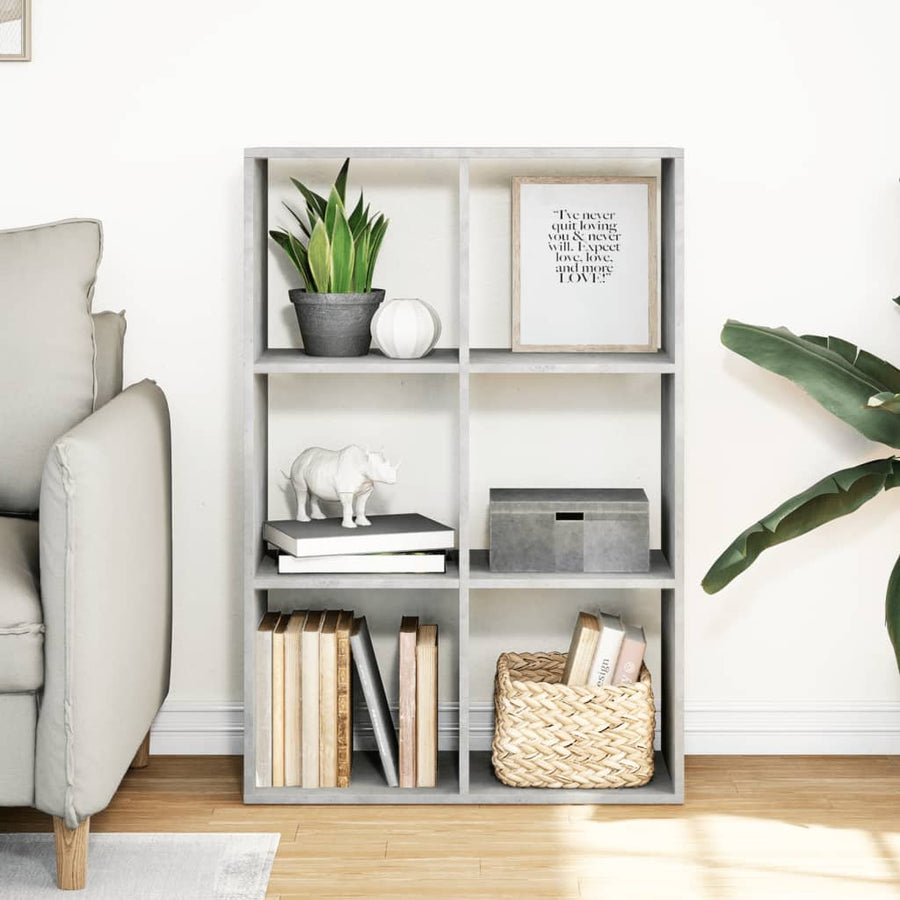 Kamerscherm / boekenkast 69,5x29x103,5 cm hout betongrijs