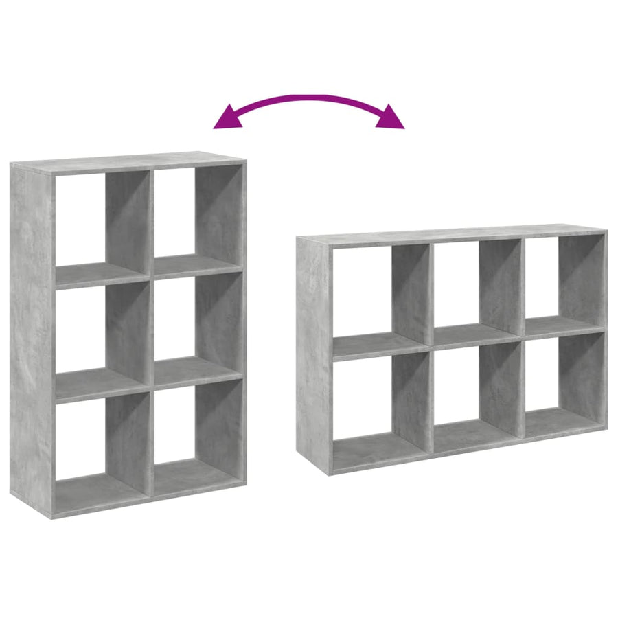 Kamerscherm / boekenkast 69,5x29x103,5 cm hout betongrijs