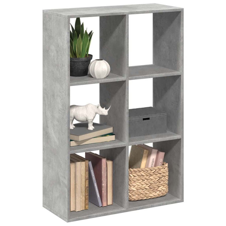 Kamerscherm / boekenkast 69,5x29x103,5 cm hout betongrijs