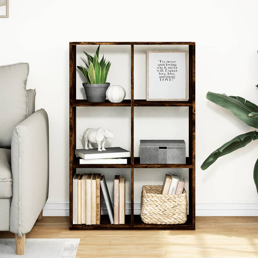 Kamerscherm / boekenkast 69,5x29x103,5 cm hout gerookt eiken