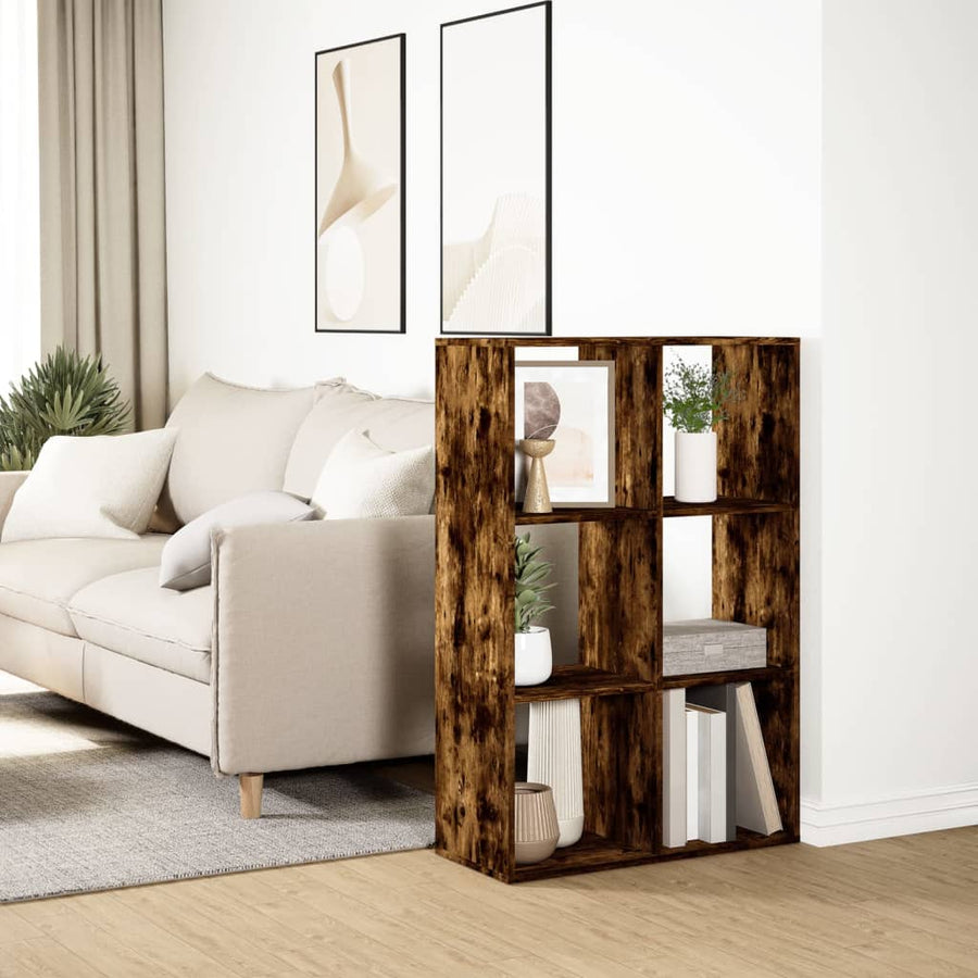 Kamerscherm / boekenkast 69,5x29x103,5 cm hout gerookt eiken