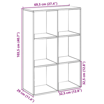 Kamerscherm / boekenkast 69,5x29x103,5 cm hout gerookt eiken