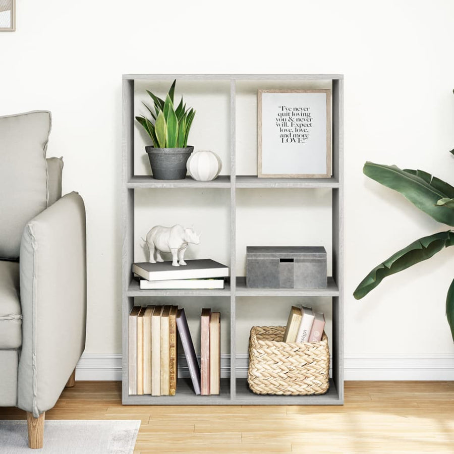 Kamerscherm / boekenkast 69,5x29x103,5 cm hout grijs sonoma