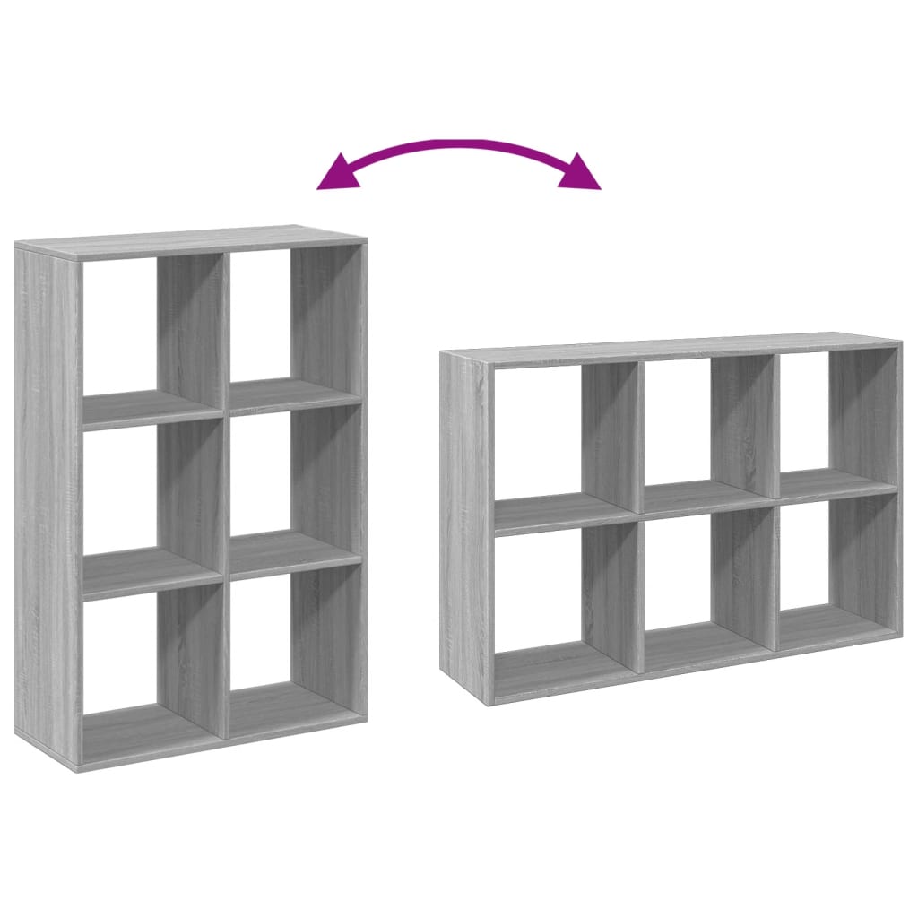 Kamerscherm / boekenkast 69,5x29x103,5 cm hout grijs sonoma