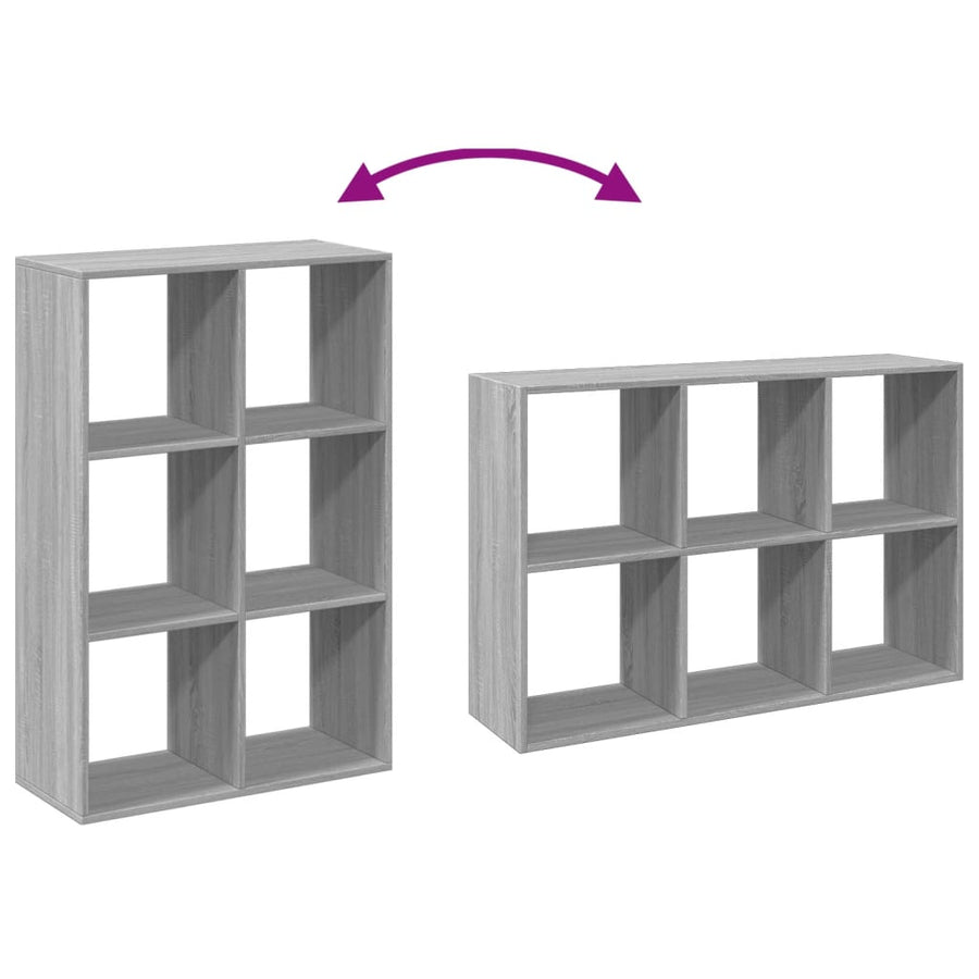 Kamerscherm / boekenkast 69,5x29x103,5 cm hout grijs sonoma