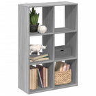 Boekenkast kamerscherm 69,5x29x103,5 cm grijs sonoma