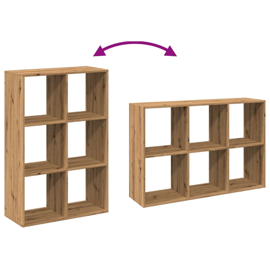 Kamerscherm / boekenkast 69,5x29x103,5 cm hout artisanaal eiken