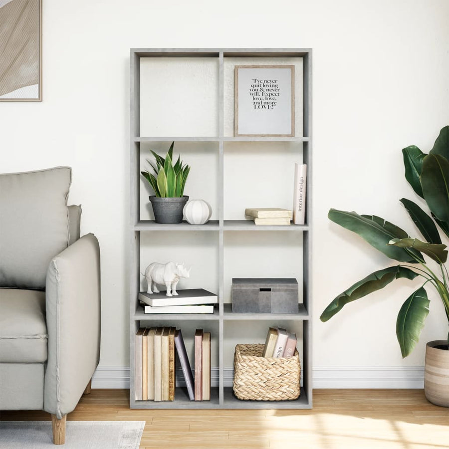 Kamerscherm / boekenkast 69,5x29x137,5 cm hout betongrijs