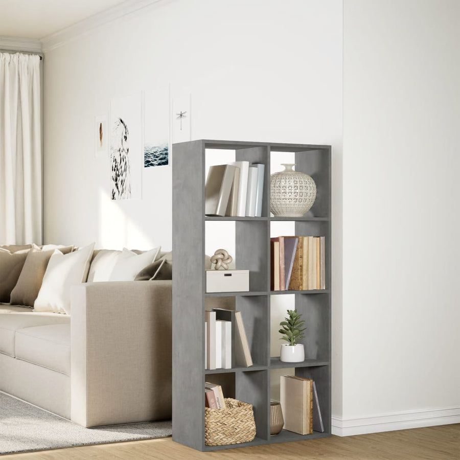 Kamerscherm / boekenkast 69,5x29x137,5 cm hout betongrijs