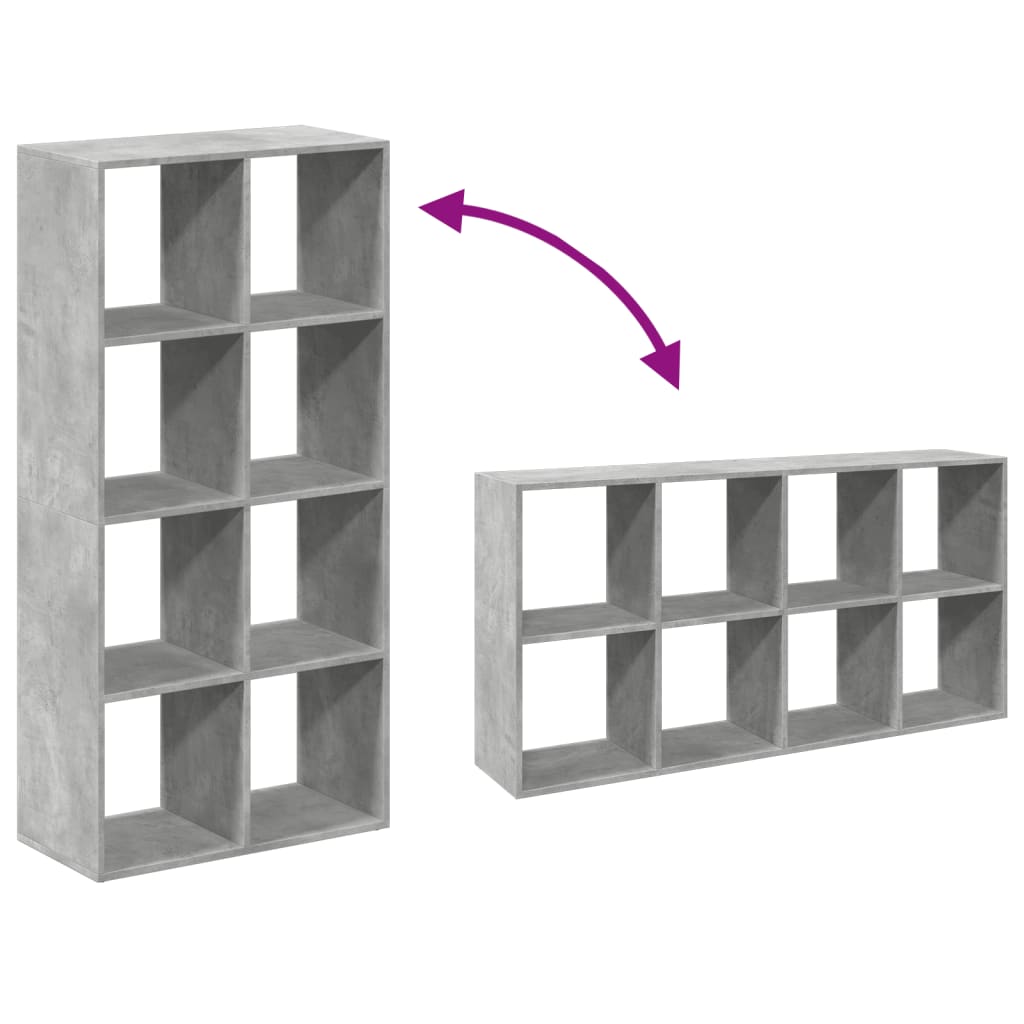 Kamerscherm / boekenkast 69,5x29x137,5 cm hout betongrijs