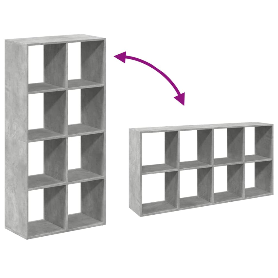 Kamerscherm / boekenkast 69,5x29x137,5 cm hout betongrijs
