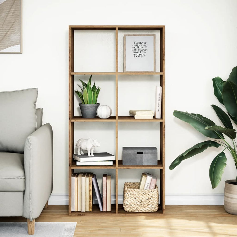 Kamerscherm / boekenkast 69,5x29x137,5 cm hout artisanaal eiken