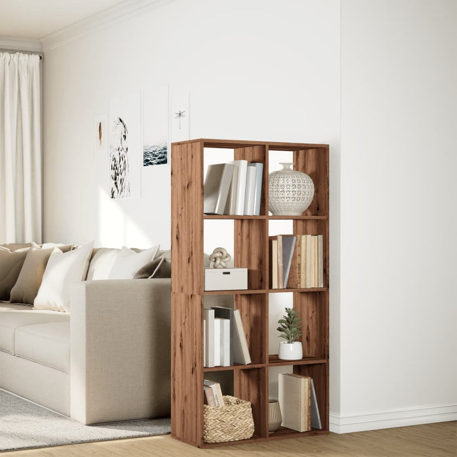 Kamerscherm / boekenkast 69,5x29x137,5 cm hout artisanaal eiken