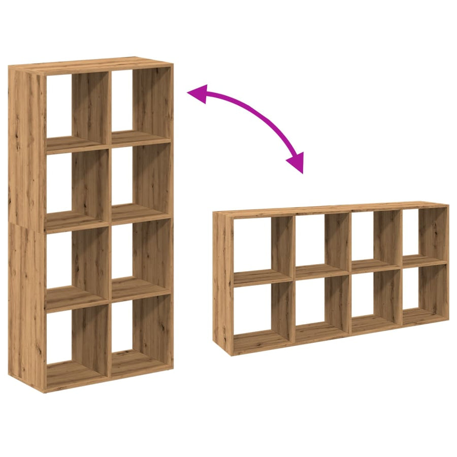 Kamerscherm / boekenkast 69,5x29x137,5 cm hout artisanaal eiken