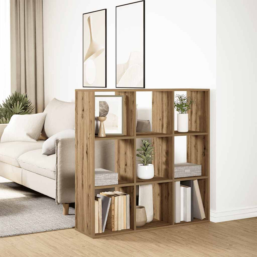 Kamerscherm / Boekenkast 102X29X103,5 Cm Hout Artisanaal Eiken Artisanaal Eikenkleurig 102 cm