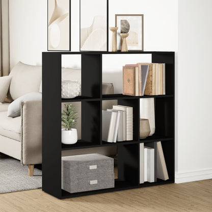 Kamerscherm / boekenkast 102x29x103,5 cm bewerkt hout zwart