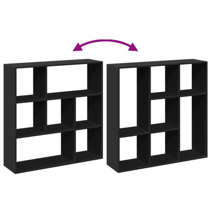 Kamerscherm / boekenkast 102x29x103,5 cm bewerkt hout zwart