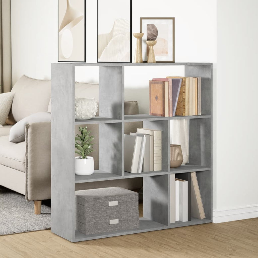 Kamerscherm / boekenkast 102x29x103,5 cm hout betongrijs