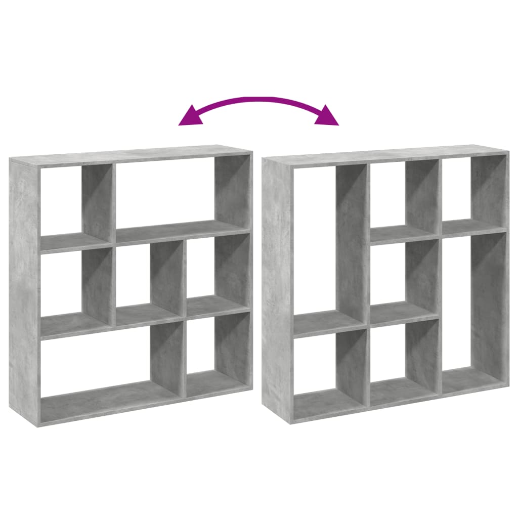 Kamerscherm / boekenkast 102x29x103,5 cm hout betongrijs
