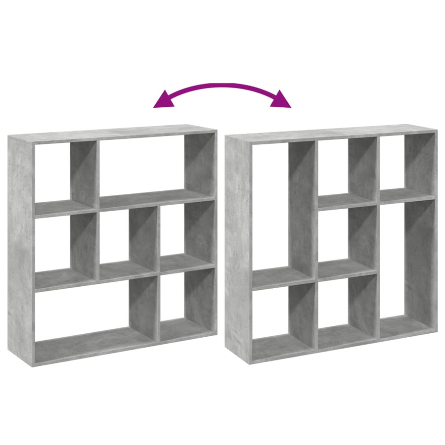 Kamerscherm / boekenkast 102x29x103,5 cm hout betongrijs