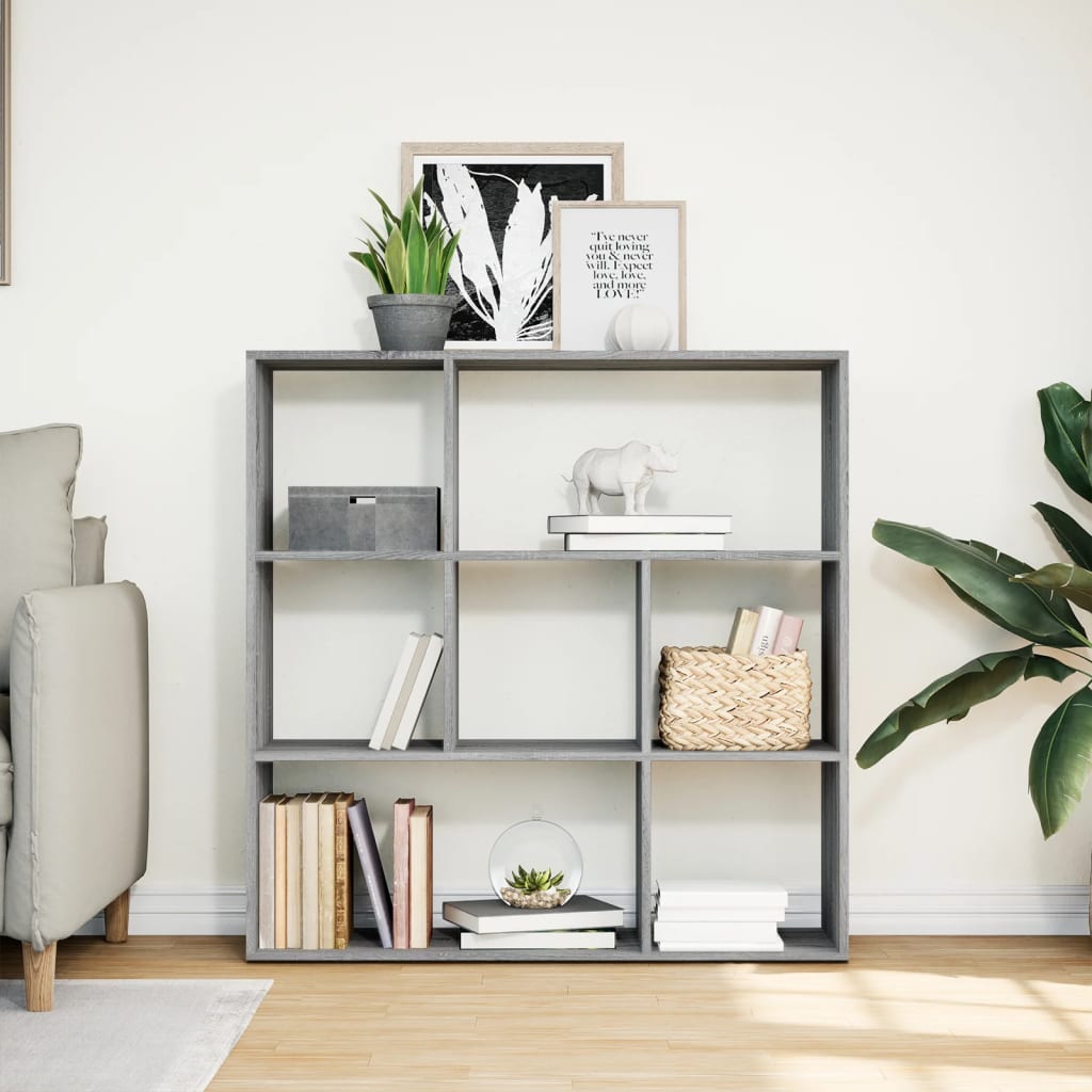 Kamerscherm / boekenkast 102x29x103,5 cm hout grijs sonoma