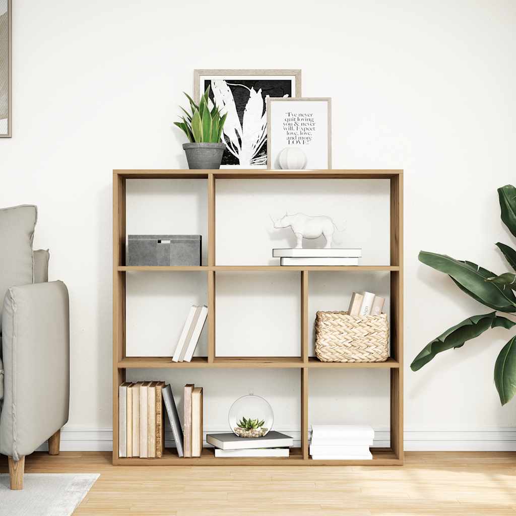 Kamerscherm / Boekenkast 102X29X103,5 Cm Hout Artisanaal Eiken Artisanaal Eikenkleurig 102 cm