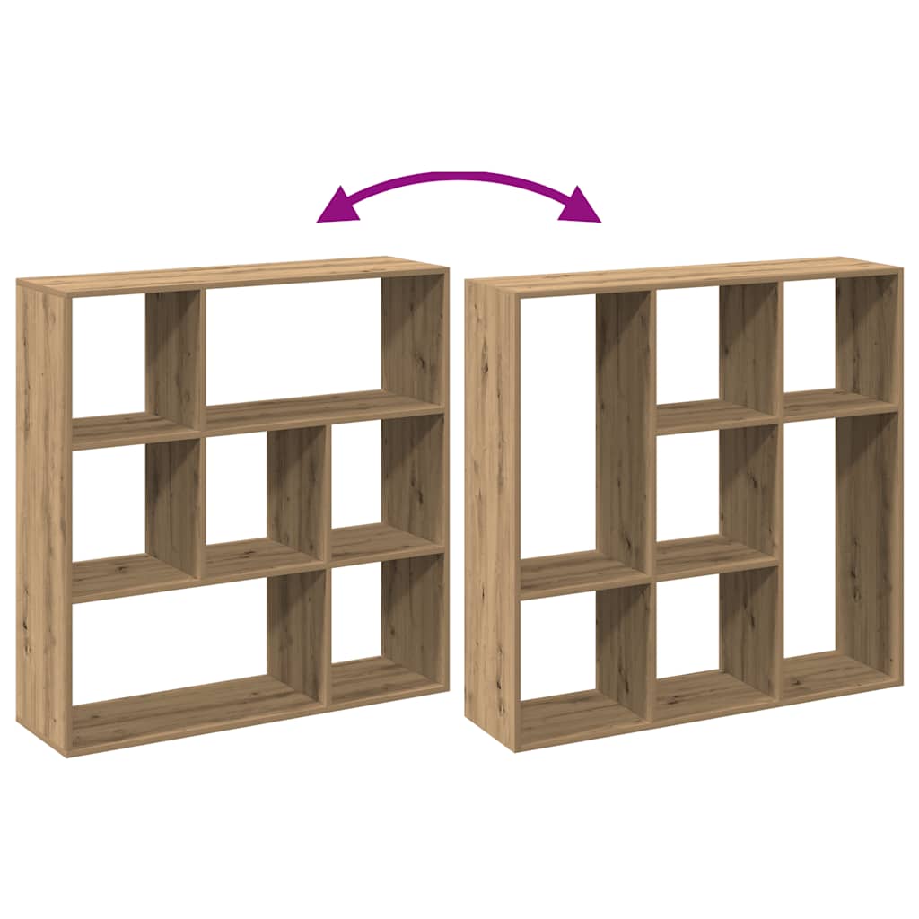 Kamerscherm / Boekenkast 102X29X103,5 Cm Hout Artisanaal Eiken Artisanaal Eikenkleurig 102 cm