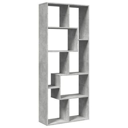 Kamerscherm / boekenkast 67x25x161,5 cm bewerkt hout betongrijs