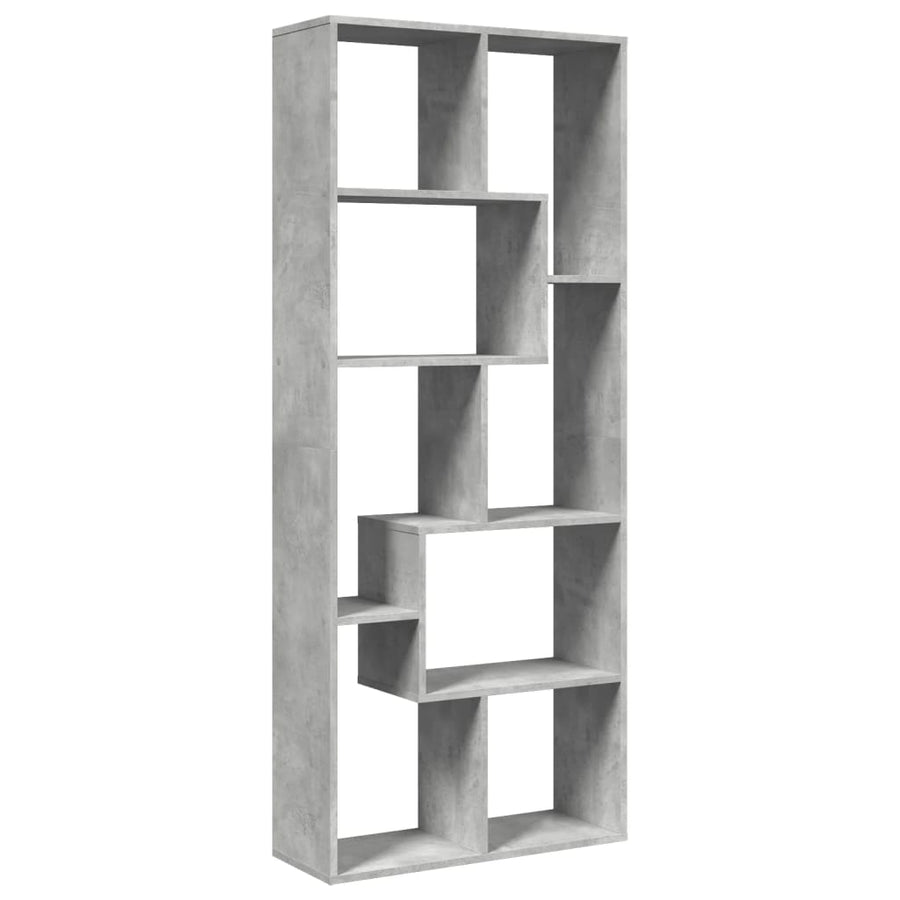 Kamerscherm / boekenkast 67x25x161,5 cm bewerkt hout betongrijs