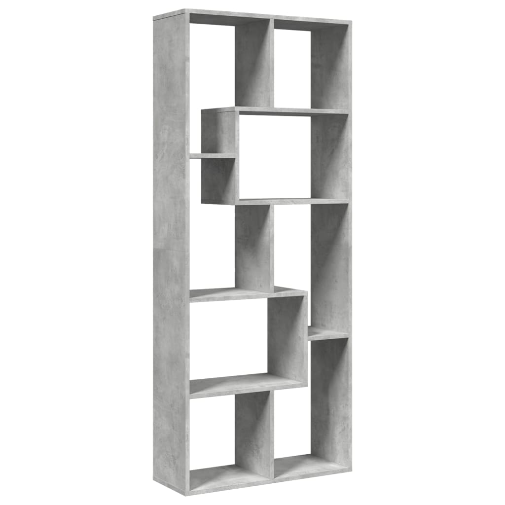 Kamerscherm / boekenkast 67x25x161,5 cm bewerkt hout betongrijs