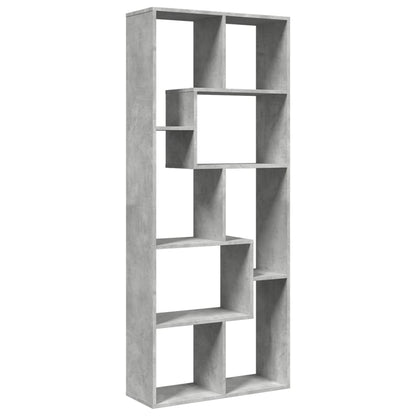 Kamerscherm / boekenkast 67x25x161,5 cm bewerkt hout betongrijs