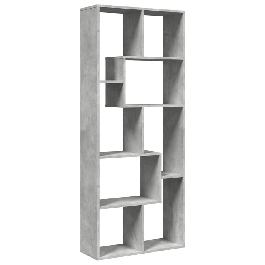 Kamerscherm / boekenkast 67x25x161,5 cm bewerkt hout betongrijs
