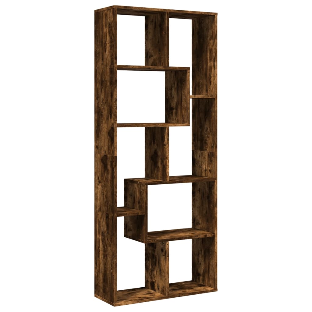 Kamerscherm / boekenkast 67x25x161,5 cm hout gerookt eiken