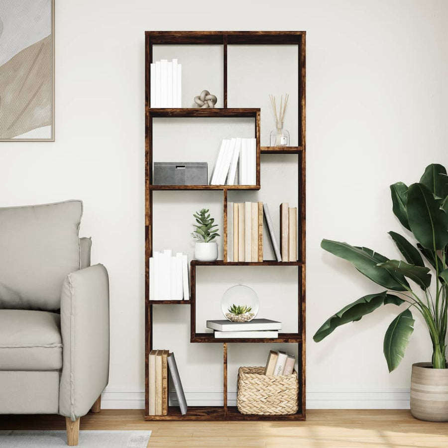 Kamerscherm / boekenkast 67x25x161,5 cm hout gerookt eiken
