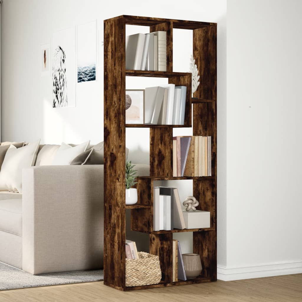 Kamerscherm / boekenkast 67x25x161,5 cm hout gerookt eiken