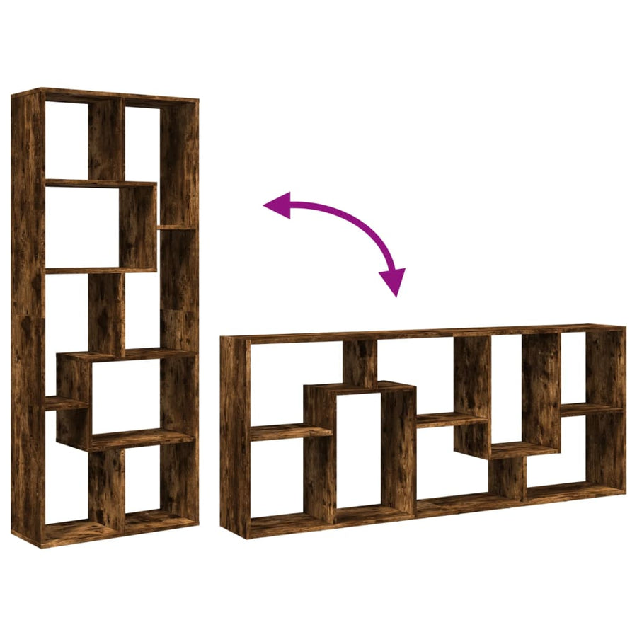 Kamerscherm / boekenkast 67x25x161,5 cm hout gerookt eiken
