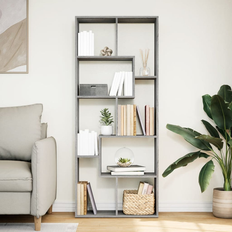 Kamerscherm / boekenkast 67x25x161,5 cm hout grijs sonoma eiken