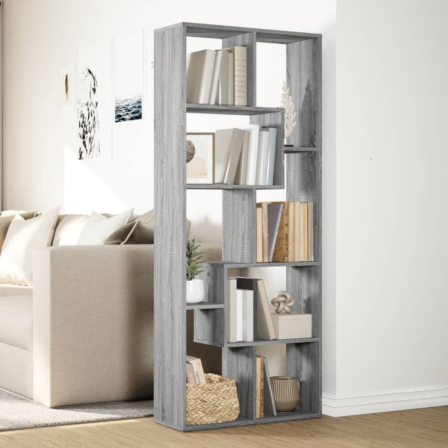 Kamerscherm / boekenkast 67x25x161,5 cm hout grijs sonoma eiken