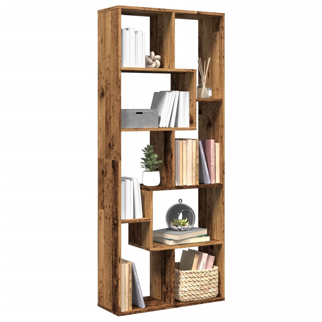 Kamerscherm / boekenkast 67x25x161,5 cm hout oud houtkleur