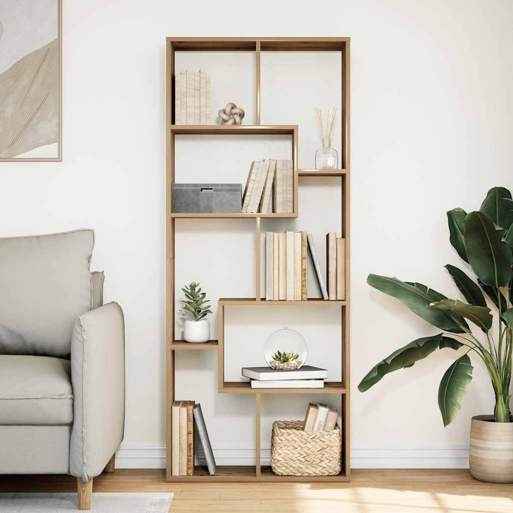 Kamerscherm / boekenkast 67x25x161,5 cm hout artisanaal eiken