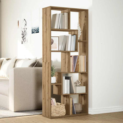 Kamerscherm / boekenkast 67x25x161,5 cm hout artisanaal eiken