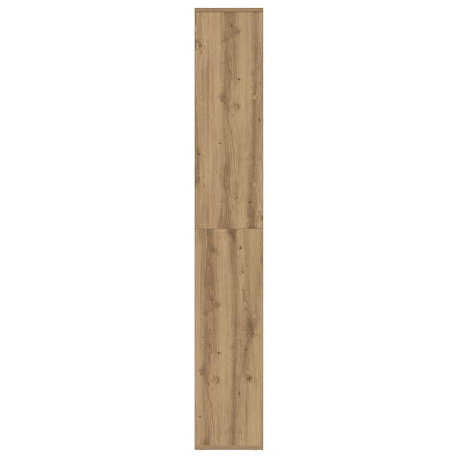 Kamerscherm / boekenkast 67x25x161,5 cm hout artisanaal eiken