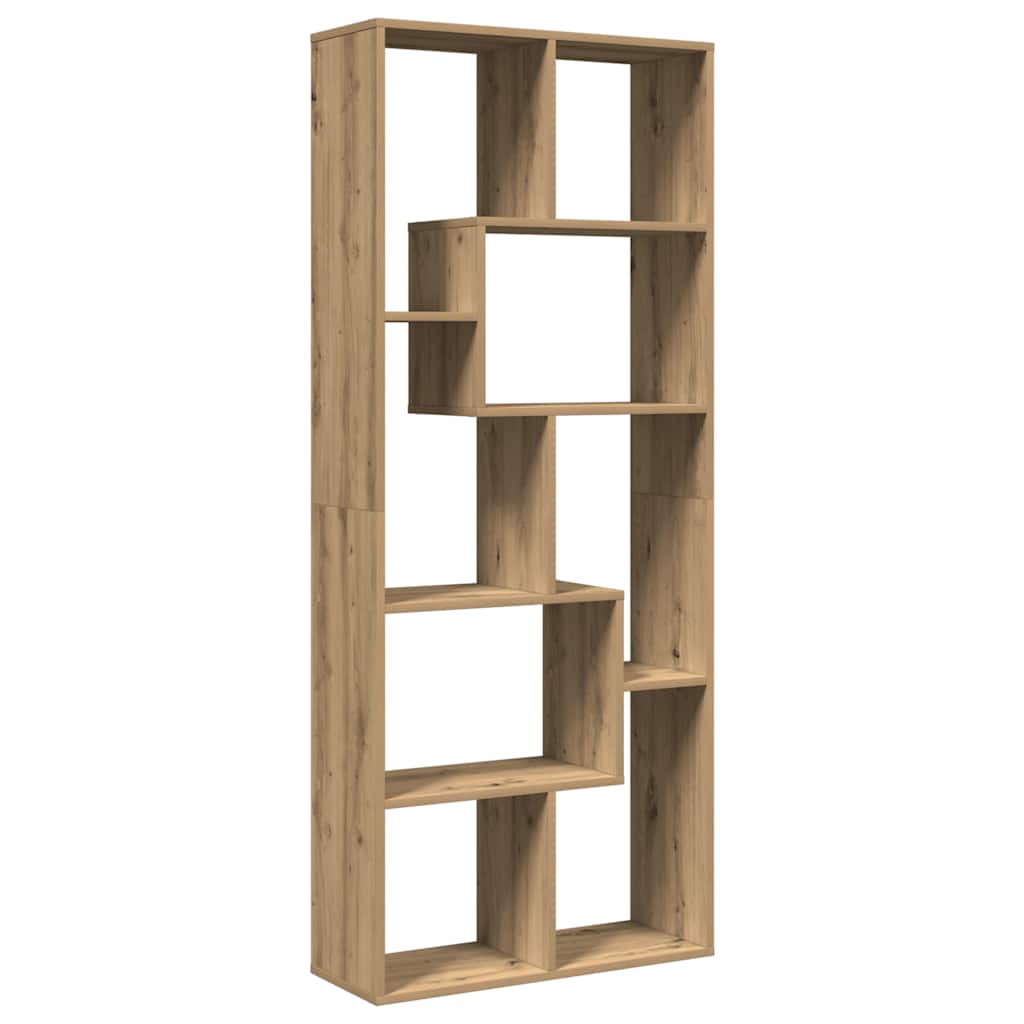 Kamerscherm / boekenkast 67x25x161,5 cm hout artisanaal eiken