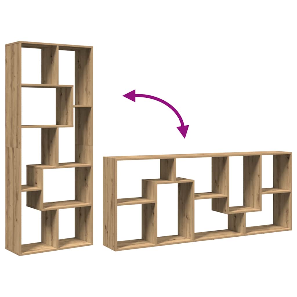 Kamerscherm / boekenkast 67x25x161,5 cm hout artisanaal eiken