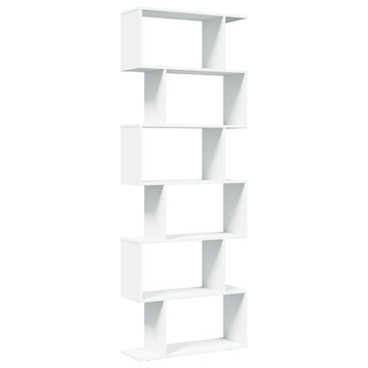 Kamerscherm / boekenkast 6-laags 70x24x193 cm bewerkt hout wit