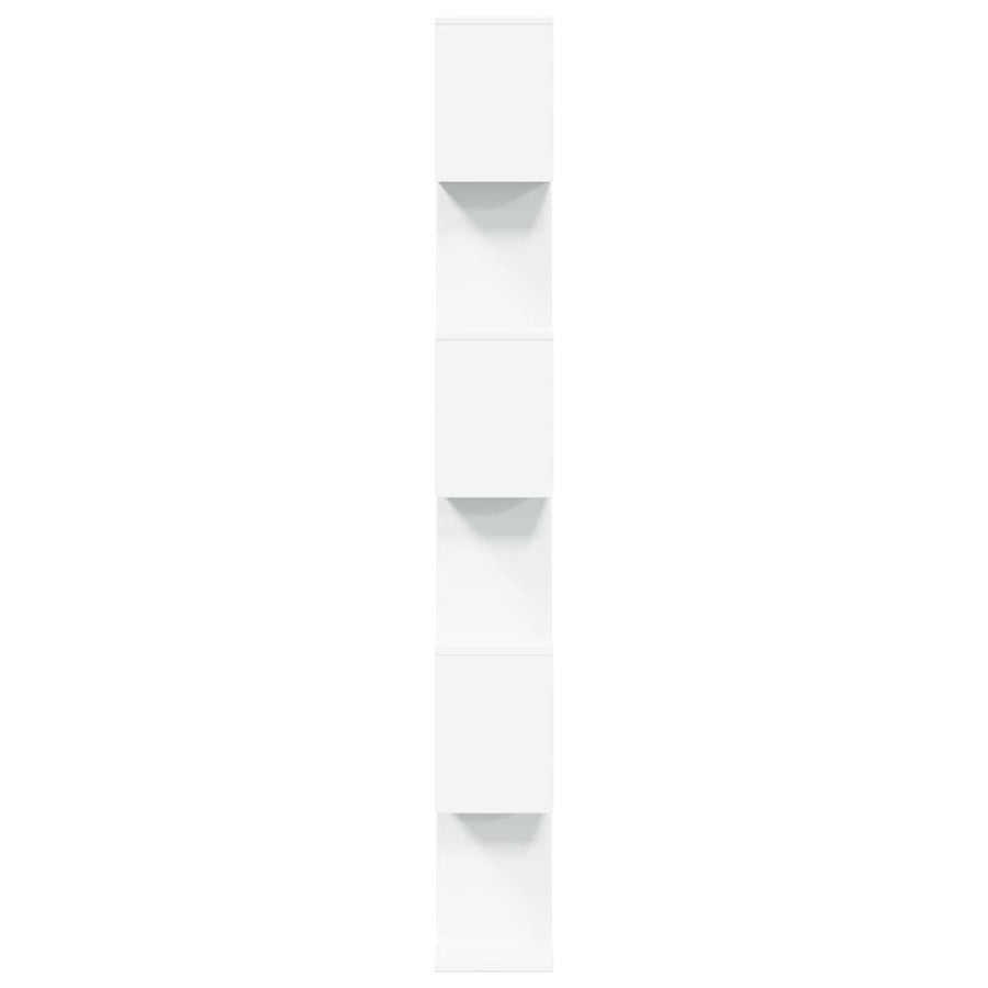Kamerscherm / boekenkast 6-laags 70x24x193 cm bewerkt hout wit