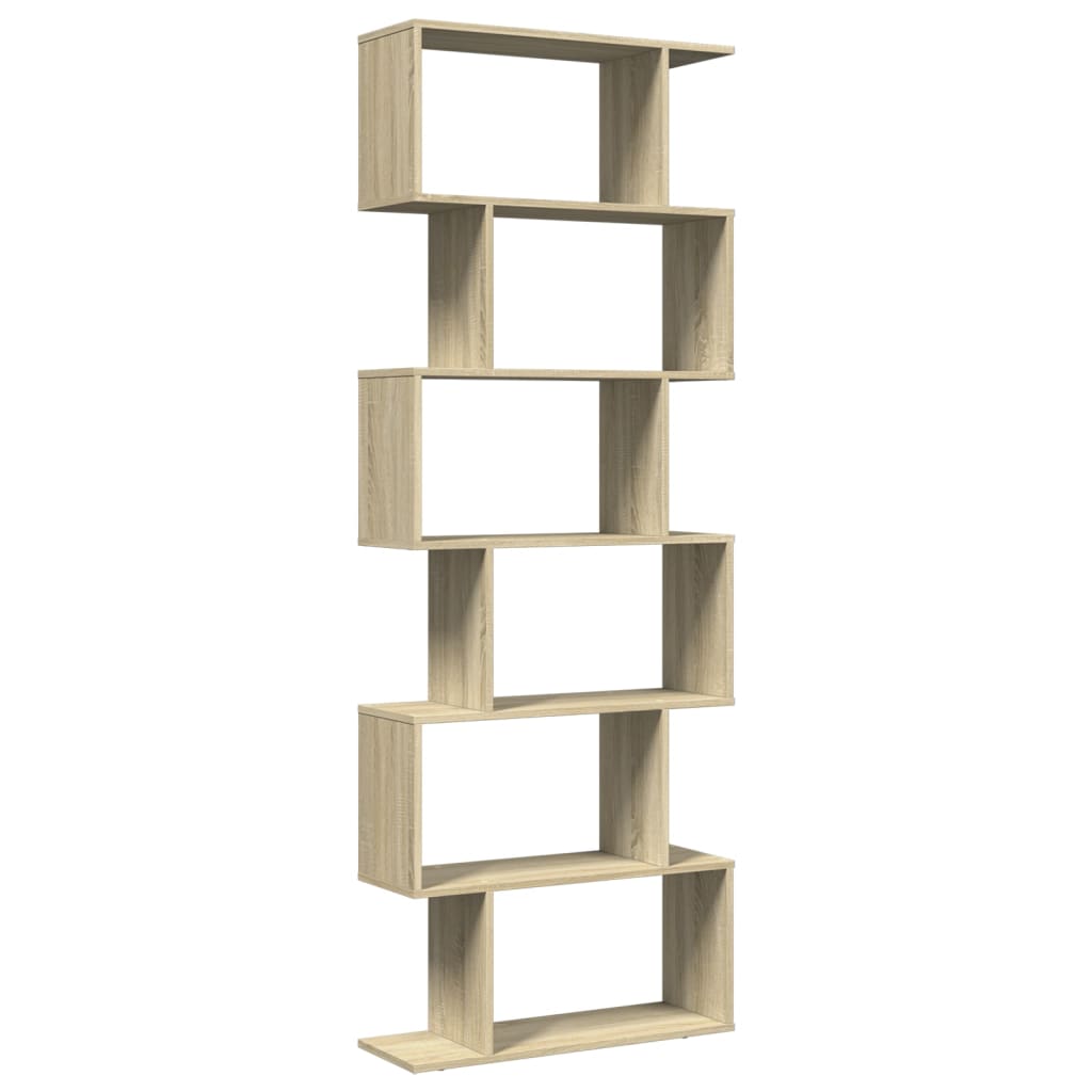 Kamerscherm / boekenkast 6-laags 70x24x193 cm hout sonoma eiken