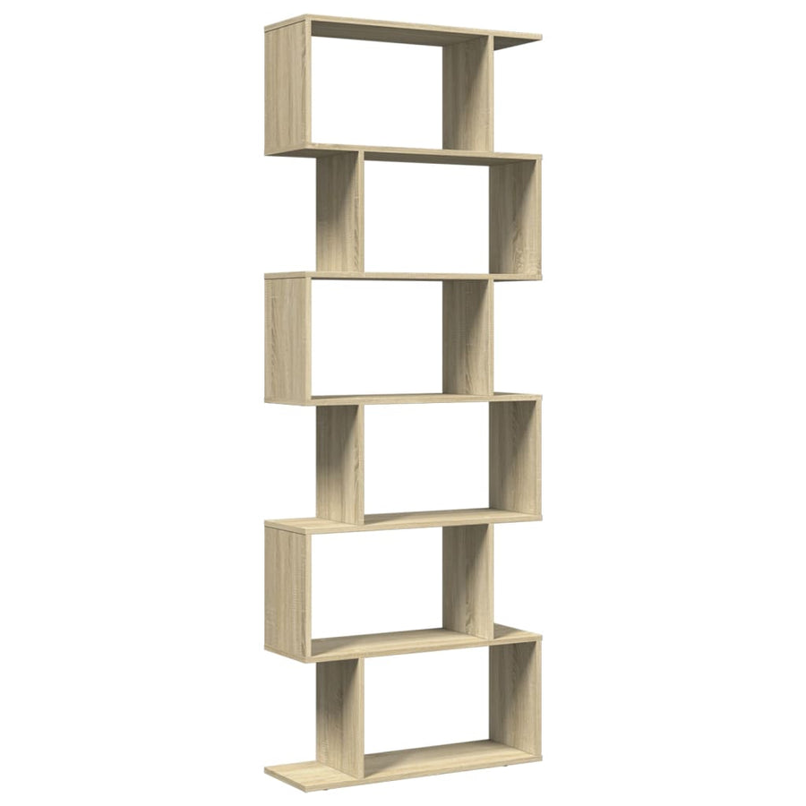 Kamerscherm / boekenkast 6-laags 70x24x193 cm hout sonoma eiken
