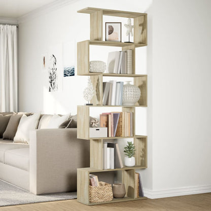 Kamerscherm / boekenkast 6-laags 70x24x193 cm hout sonoma eiken