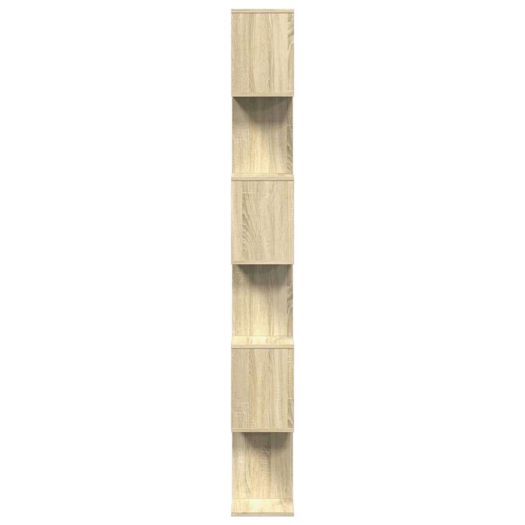 Kamerscherm / boekenkast 6-laags 70x24x193 cm hout sonoma eiken